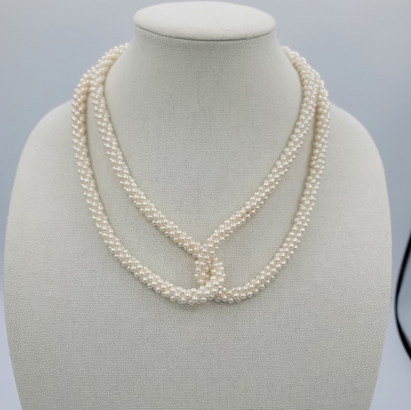 Vintage Faux Pearl Rope Necklace #583 - Picture 8 of 9